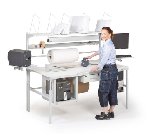 Treston Complete paktafel met geperforeerde plaat en dispenserhouder, breedte x diepte 1800 x 900 mm