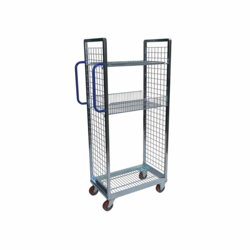 Verzamelwagen met opbouw van draadgaas