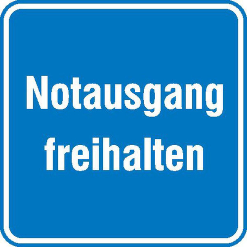 aanwijzingsbord SafetyMarking® Nooduitgang vrijhouden, "Nooduitgang vrijhouden"