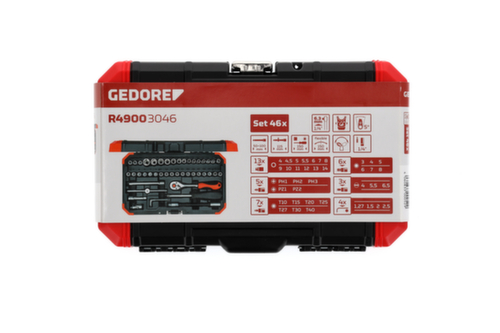 GEDORE R49003046 Dopsleutelset 1/4" 4-14mm 46 stuks