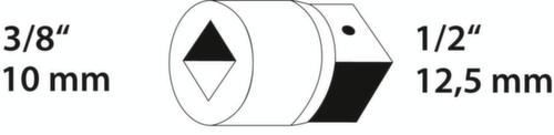 GEDORE 3019 Vergrootstuk 3/8" naar 1/2"