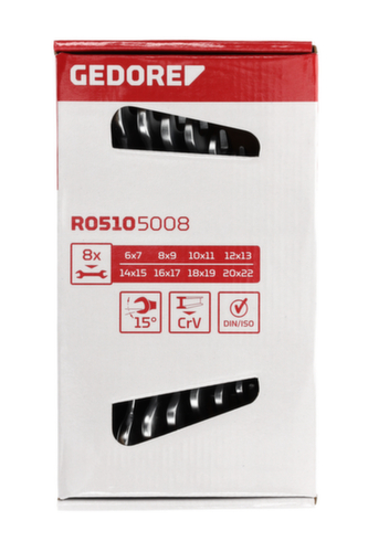 GEDORE R05105008 Dubbele steeksleutelset SW6-22 mm 8 stuks