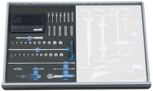 GEDORE 2005 CT2-D 20 1/4" dopsleutelassortiment in controlegereedschapmodule
