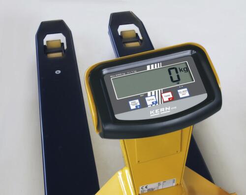 KERN Vorkhefwagen met weegsysteem, 2000 kg draagvermogen, rubber/polyurethaan