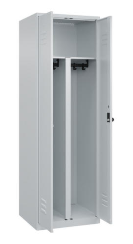 C+P Locker met zitbank Classic Plus voor scheiding van kleding, vakbreedte 300 mm