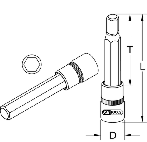 KS Tools 1/2" bit socket hexagon socket