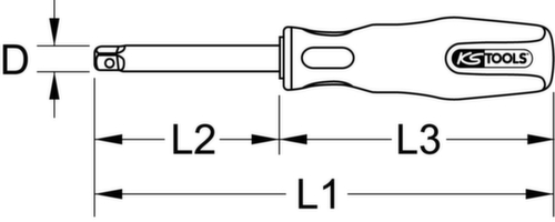 KS Tools 1/4" CHROMEplus square-head screwdriver