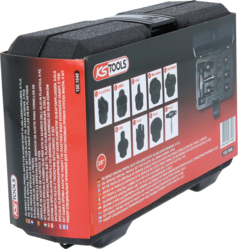 KS Tools 3/8" oil service special profile set for plastic oil drain plugs