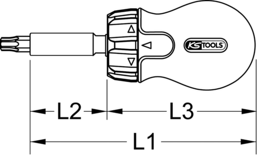 KS Tools 1/4" 6 in 1 mini ratchet screwdriver