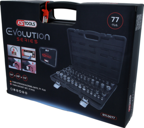 KS Tools 1/4"+3/8"+1/2" Torx socket wrench set