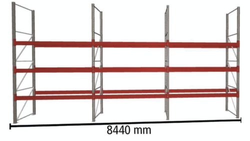 META Palletstelling MULTIPAL voor 36 pallets, 8440 mm breed, 4 opslagniveaus