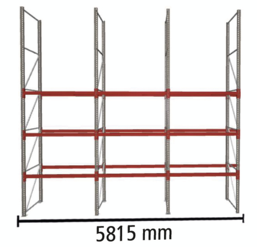 META Palletstelling MULTIPAL voor 24 pallets, 5815 mm breed, 4 opslagniveaus