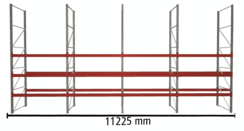 META Palletstelling MULTIPAL voor 48 pallets, 11225 mm breed, 4 opslagniveaus