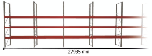 META Palletstelling MULTIPAL voor 80 pallets, 27935 mm breed, 4 opslagniveaus