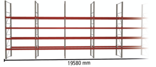 META Palletstelling MULTIPAL voor 70 pallets, 19580 mm breed, 5 opslagniveaus