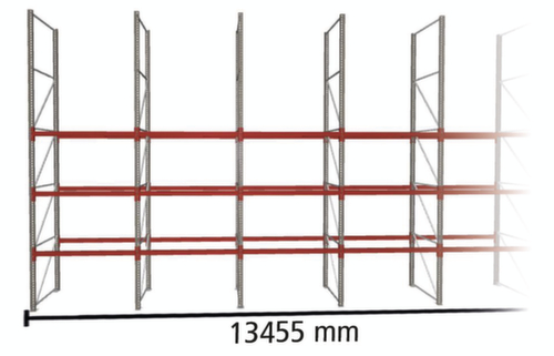 META Palletstelling MULTIPAL voor 28 pallets, 13455 mm breed, 4 opslagniveaus