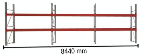 META Palletstelling MULTIPAL voor 18 pallets, 8440 mm breed, 3 opslagniveaus