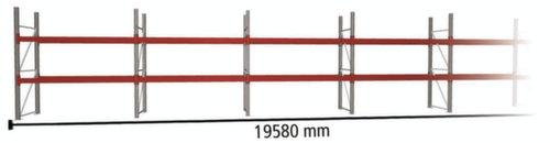 META Palletstelling MULTIPAL voor 42 pallets, 19580 mm breed, 3 opslagniveaus