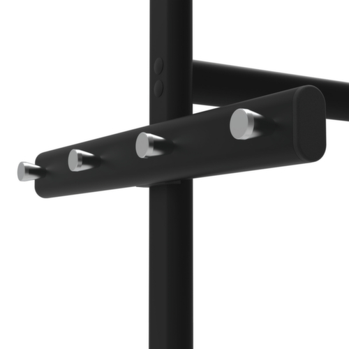 MAUL Staande kapstok MAULsalsa, met 8/2 haken, RAL9004 signaalzwart