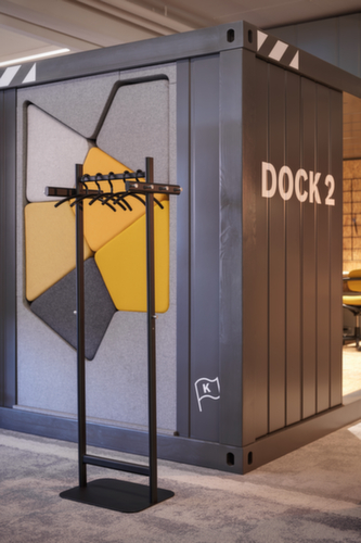 MAUL Staande kapstok MAULsalsa, met 8/2 haken, RAL9004 signaalzwart