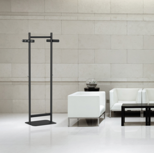 MAUL Staande kapstok MAULsalsa, met 8/2 haken, RAL9004 signaalzwart