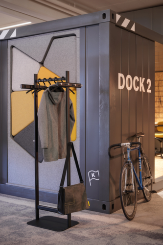 MAUL Staande kapstok MAULsalsa, met 8/2 haken, RAL9004 signaalzwart