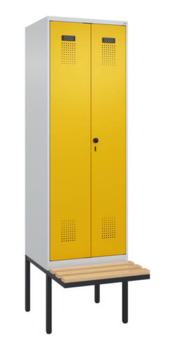 C+P Zwart-wit locker Evolo PLUS met bank
