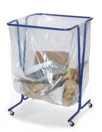 Vuilniszakstandaard voor groot volume1 vuilniszakhouderH x B x D 1200 x 800 x 800 mmframe blauw4 zwenkwielen