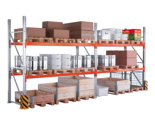 META Rayonnage à palettes MULTIPAL pour 12 palettes, largeur 2870 mm, 4 niveaux de stockage