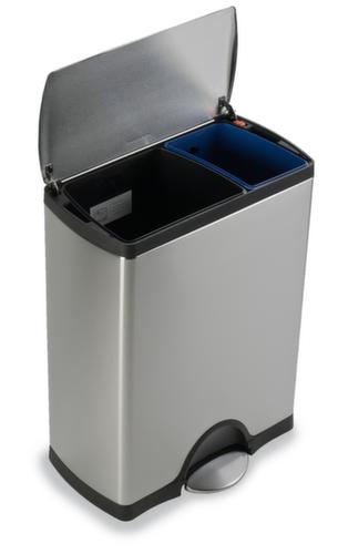 Poubelle à pédale acier inoxydable avec 2 unités collectrices