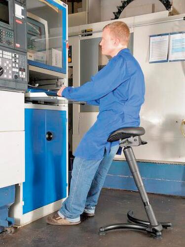 meychair Siège assis-debout Futura Professional grand espace pour jambesà hauteur réglableen différentes exécutions