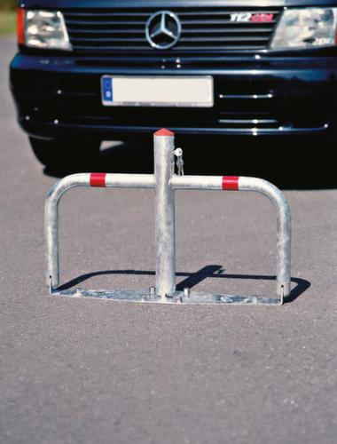 Barrière de parking rabattable, hauteur 500 mm, à cheviller