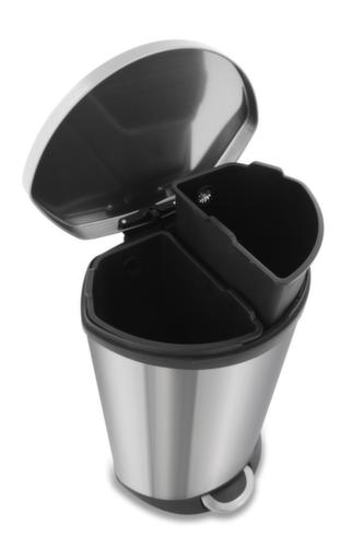 Poubelle à pédale acier inoxydable avec 2 unités collectrices