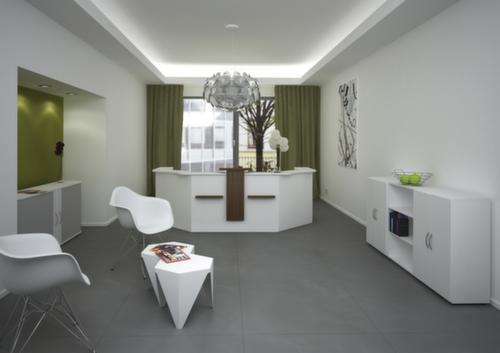 Rehausse design pour rehausse en saillie de banque d'accueil