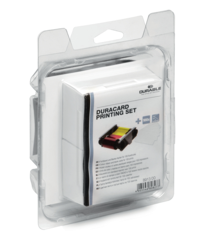 Durable Ensemble d'impression, ruban couleur YMCKO, ruban couleur avec codage RFID, 100 cartes plastique