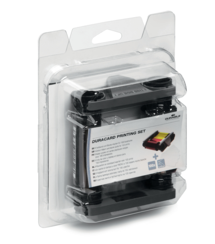 Durable Ensemble d'impression, ruban couleur YMCKO, ruban couleur avec codage RFID, 100 cartes plastique