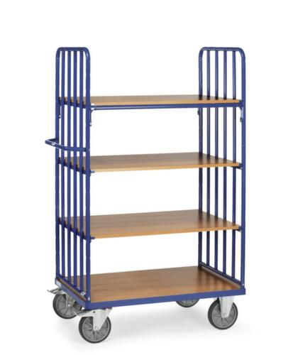 fetra Chariot à étagères avec parois et traverses tubulaires