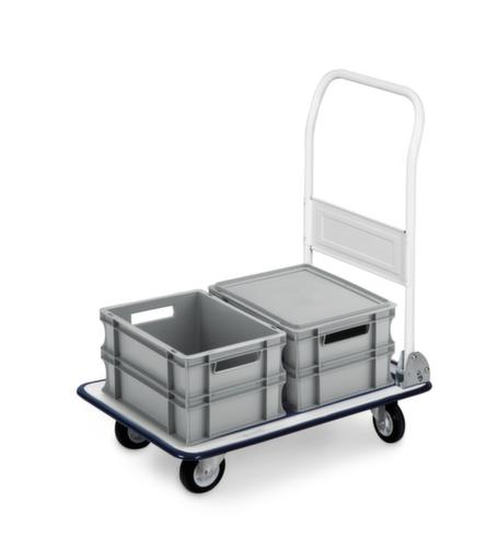 Chariot avec barre de poussée pliable Eco avec revêtement antidérapant, force 150 kg