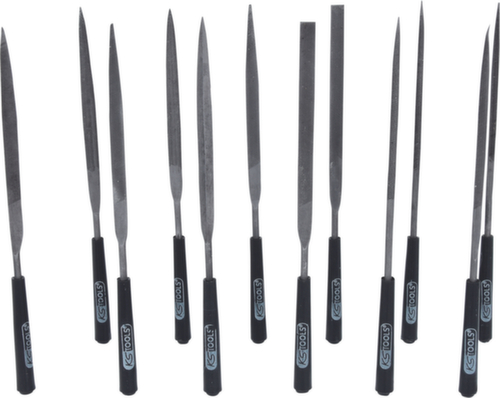 KS Tools Jeu de limes aiguilles avec manche en plastique