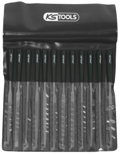 KS Tools Jeu de limes aiguilles avec manche en plastique