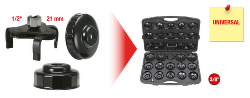 KS Tools Jeu de clés à filtre à huile 3/8"