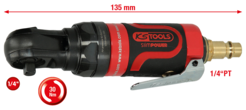 KS Tools Mini cliquet pneumatique 1/4" SlimPOWER 30Nm