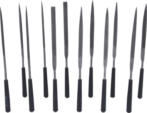 KS Tools Jeu de limes aiguilles avec manche en plastique