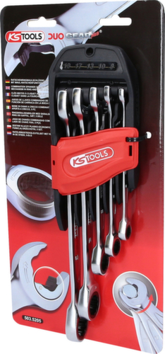 KS Tools DUO GEARplus® Jeu de clés à anneaux avec fonction de cliquet