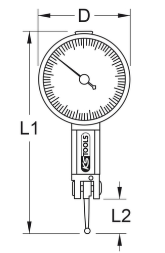 KS Tools Jauge à cadran de précision avec réglage du zéro 0-0.8mm