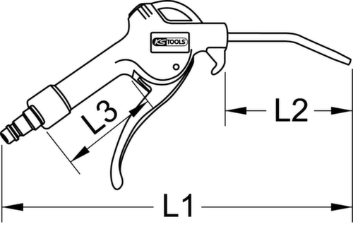 KS Tools Pistolet de soufflage d'air comprimé universel