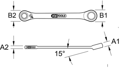 KS Tools GEARplus Mini Clé à cliquet réversible 1/4 "x1/4" pour anneaux