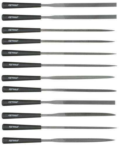 KS Tools Jeu de limes aiguilles avec manche en plastique