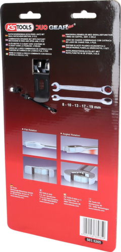 KS Tools DUO GEARplus® Jeu de clés à anneaux avec fonction de cliquet