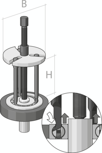 GEDORE 1.92/1 Extracteur de roulement à billes PLUS